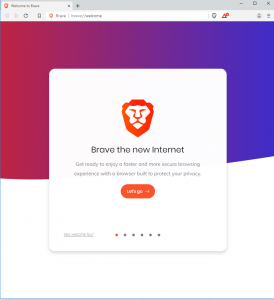Brave Browser Welcome Screen